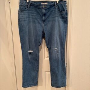 Levi's Jeans 724 High Rise Straight Distressed plus size 24 W